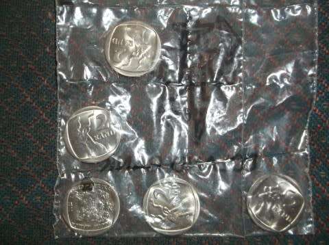 COINS : SOUTH AFRICA R2 - 1989 ( 5 X UNCIRCULATED / MINT )